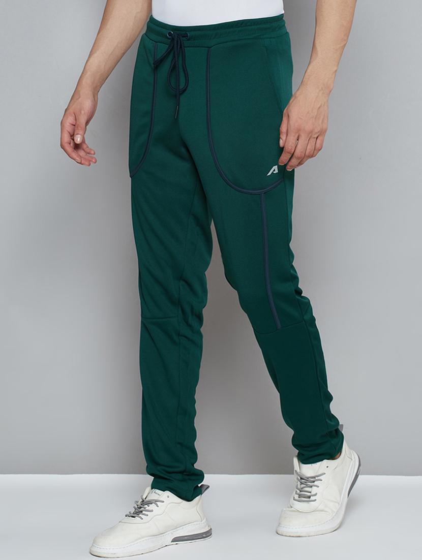 green solid full length track pant - 18420095 -  Standard Image - 1