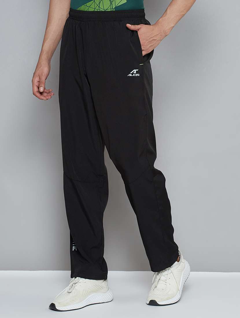 black solid full length track pant - 18420096 - Standard Image - 1