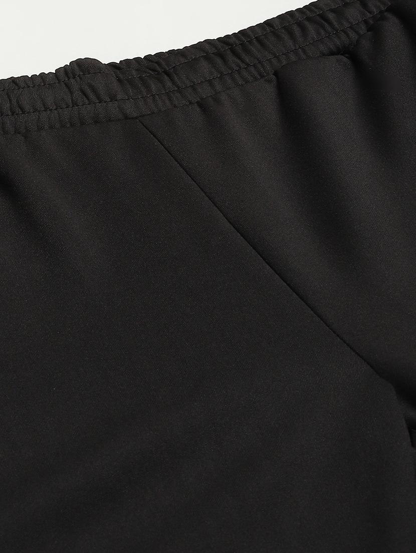 black solid full length track pant - 18420098 - Standard Image - 4