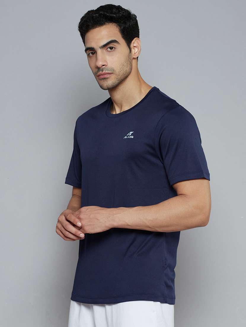 navy-blue solid t-shirt - 18420179 - Standard Image - 1