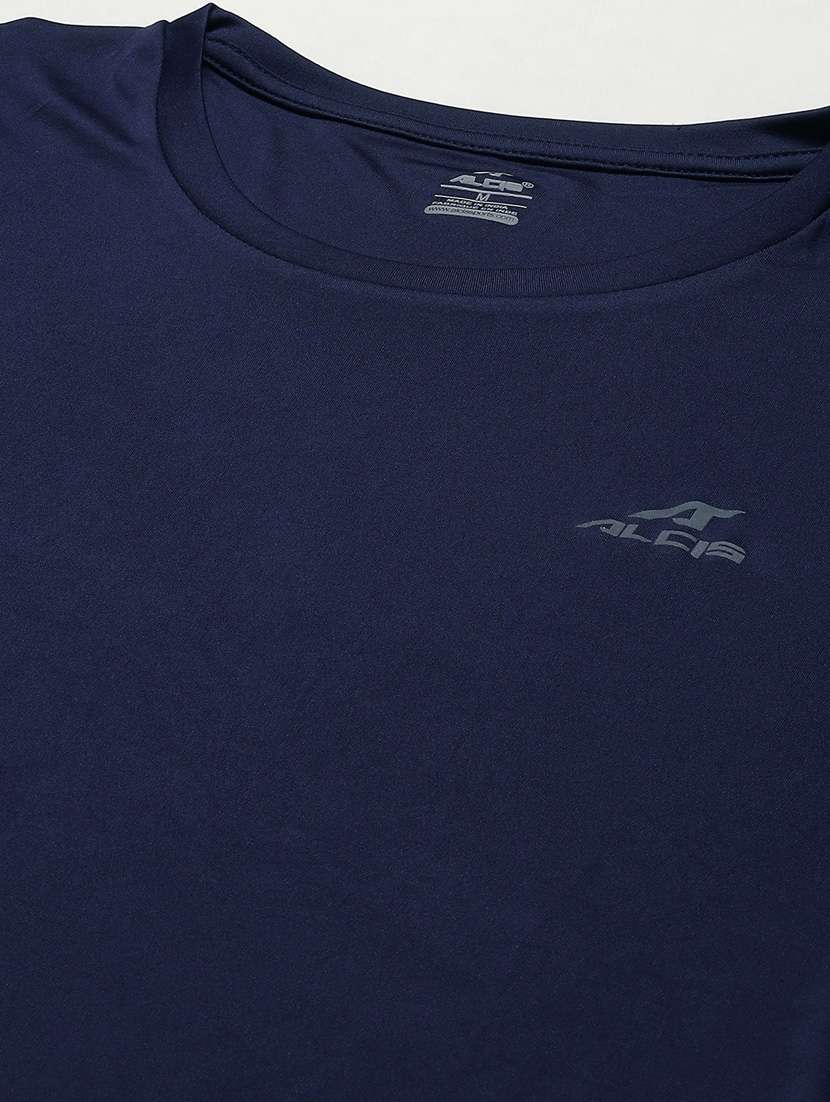 navy-blue solid t-shirt - 18420179 - Standard Image - 4