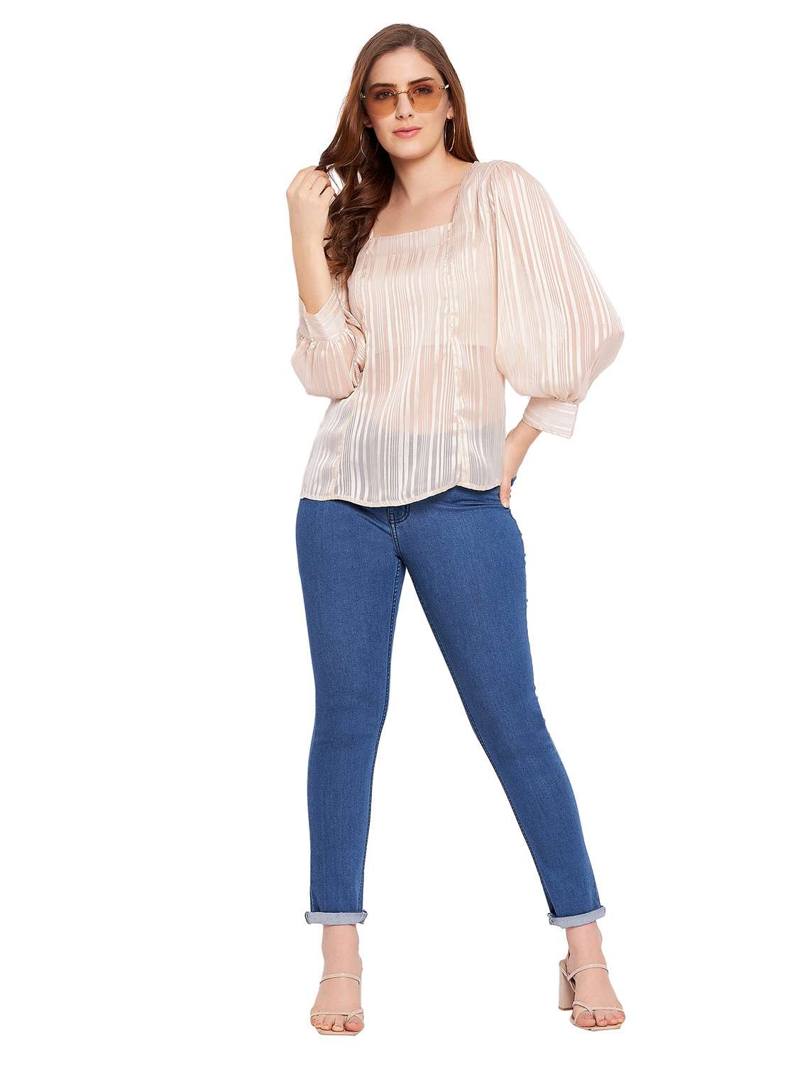 women's straight square neck top - 18420310 -  Standard Image - 4