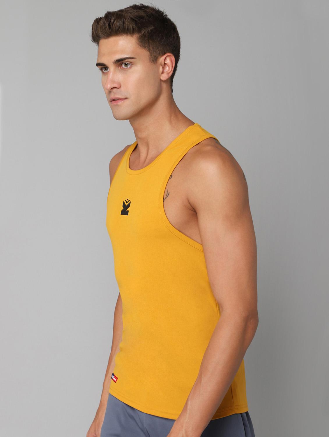 mustard solid vest - 18420378 - Standard Image - 1