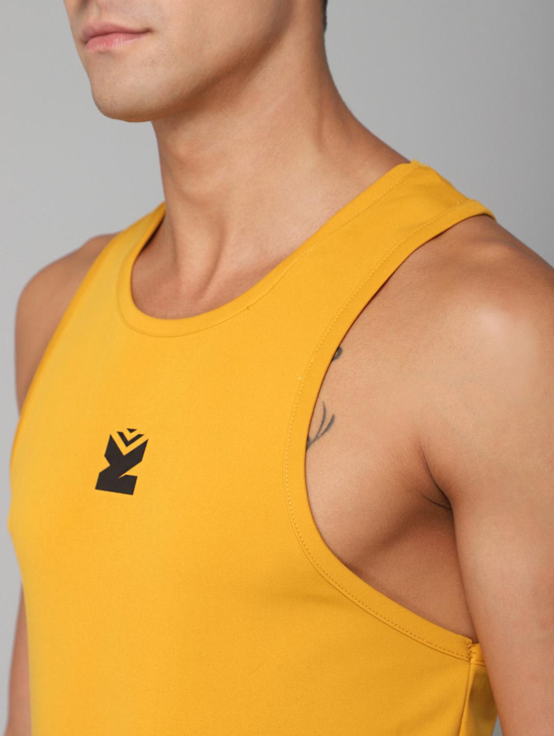 mustard solid vest - 18420378 - Standard Image - 4