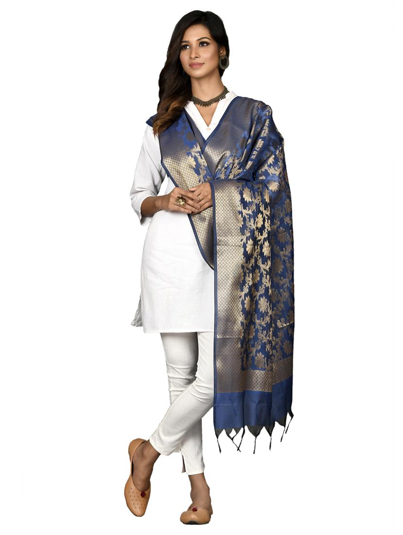 floral banarasi dupatta - 18421143 - Standard Image - 1
