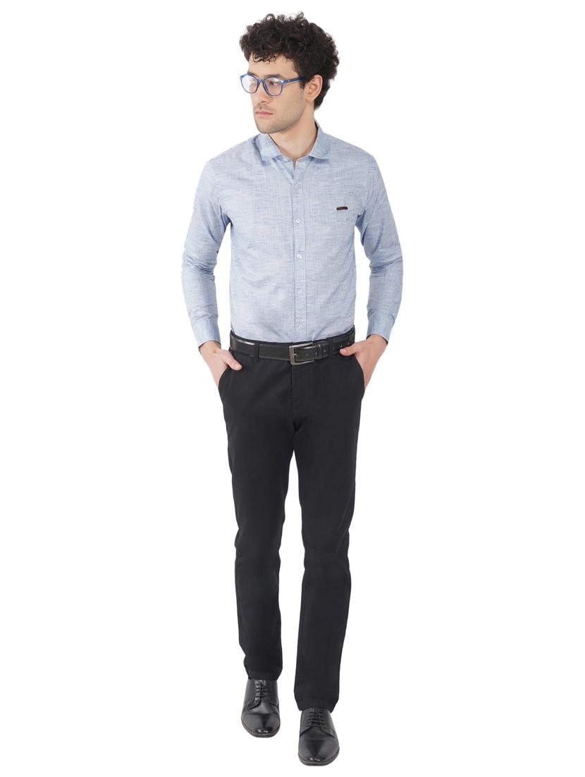 light blue solid casual shirt - 18421332 - Standard Image - 4