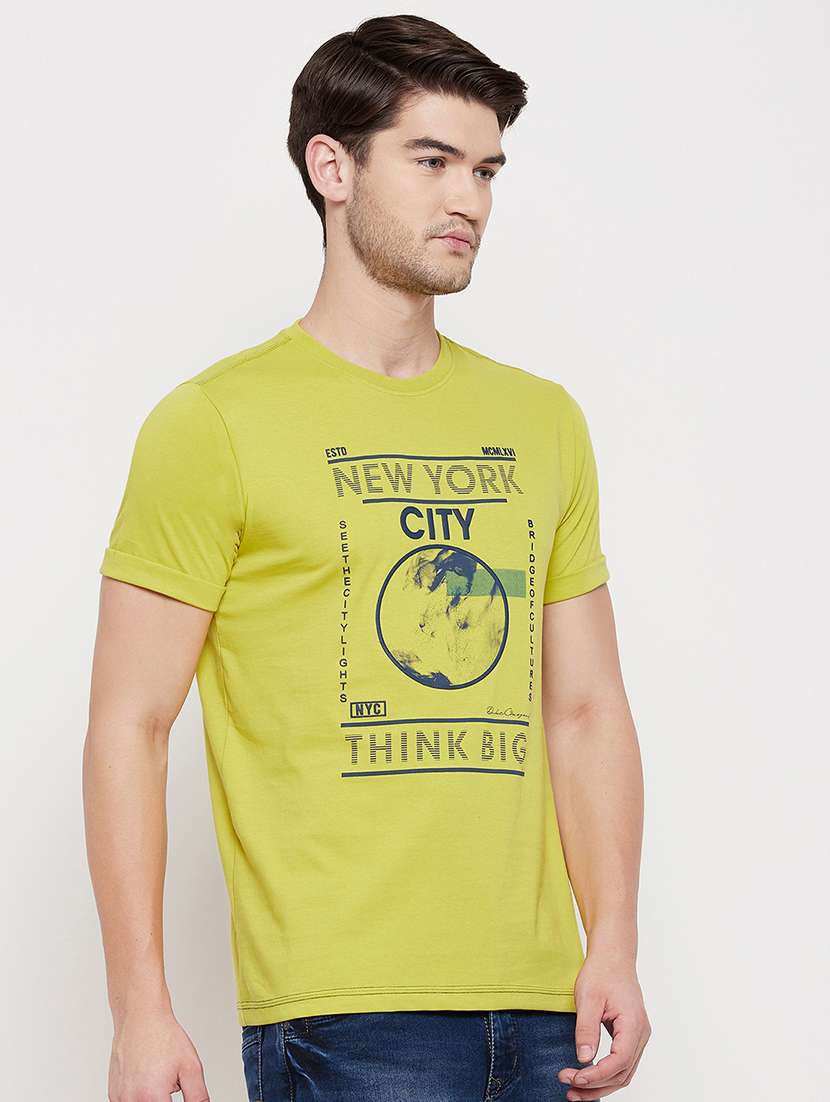yellow chest-print t-shirt - 18422168 -  Standard Image - 1