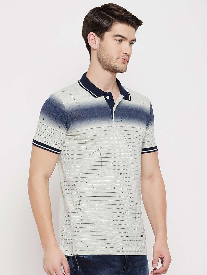 navy-blue striped polo t-shirt - 18422171 -  Standard Image - 1