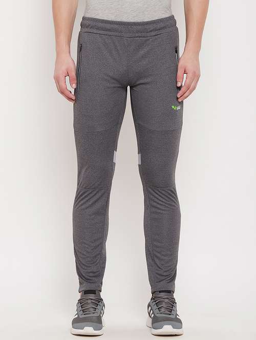 grey solid track pant - 18422195 -  Standard Image - 0