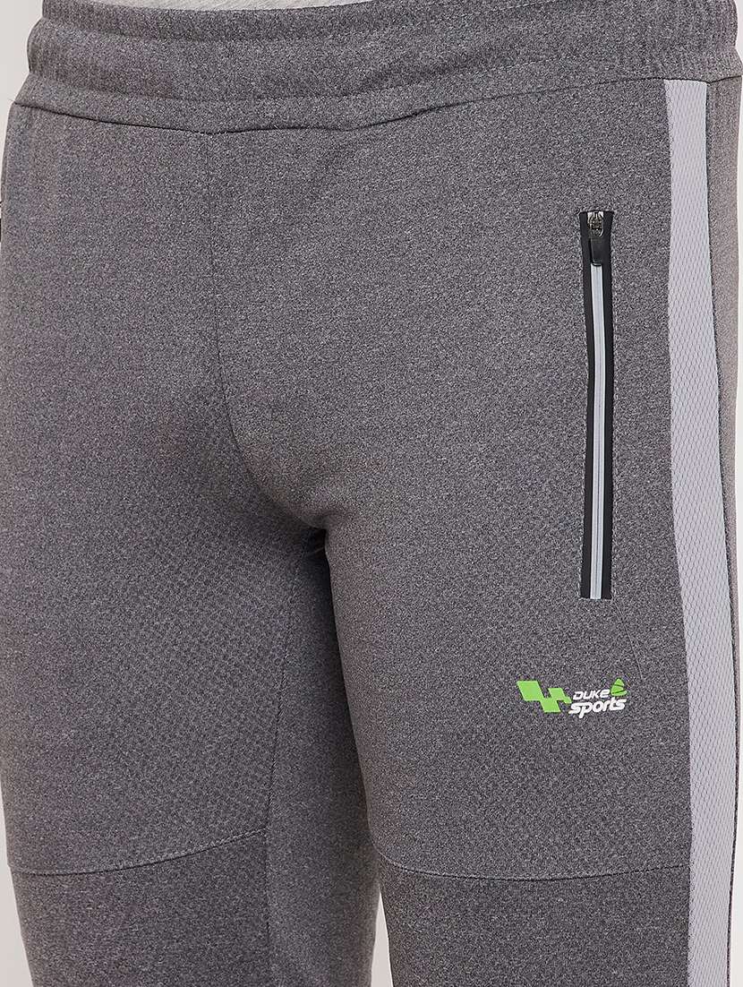 grey solid track pant - 18422195 -  Standard Image - 4