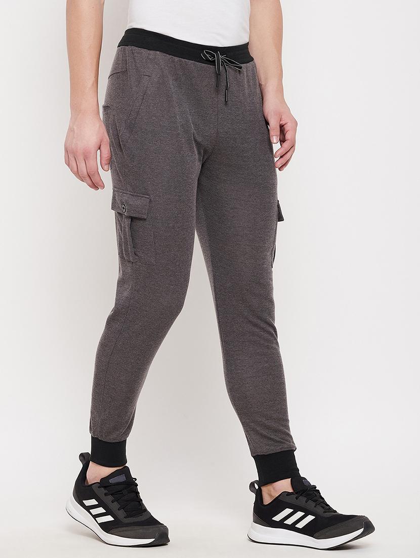 grey solid track pant - 18422198 - Standard Image - 1