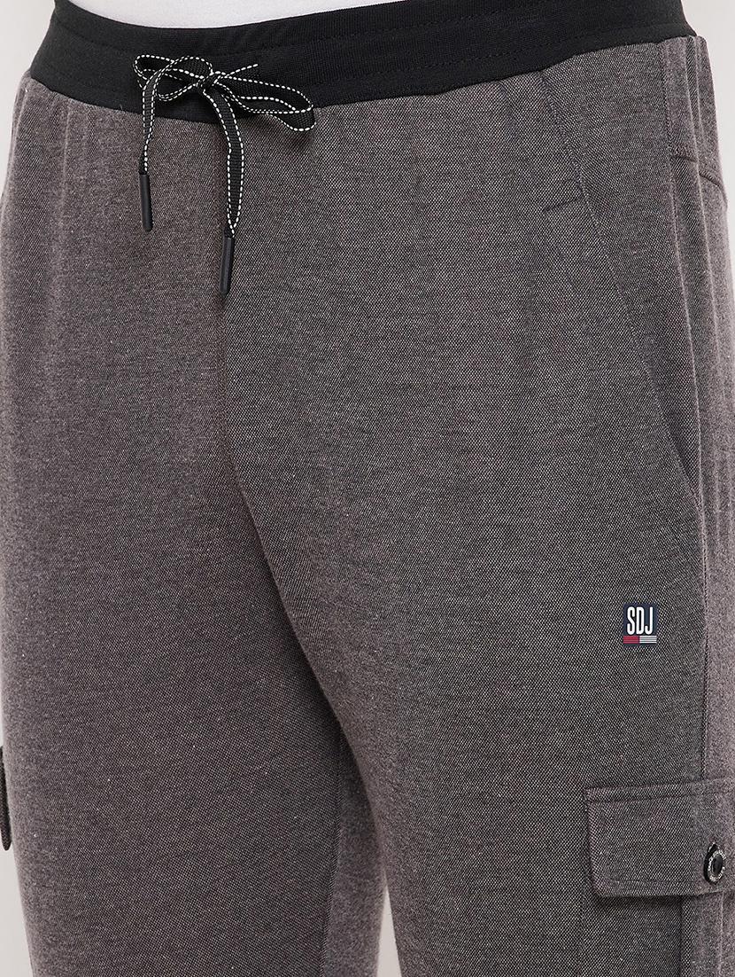 grey solid track pant - 18422198 - Standard Image - 4