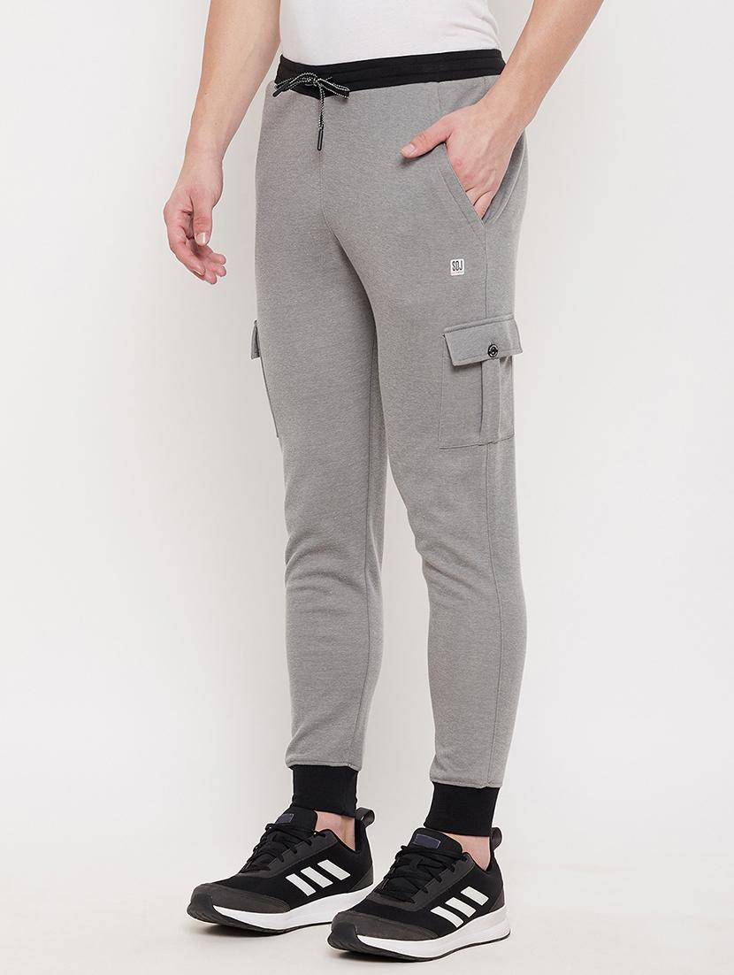 grey solid track pant - 18422199 - Standard Image - 1