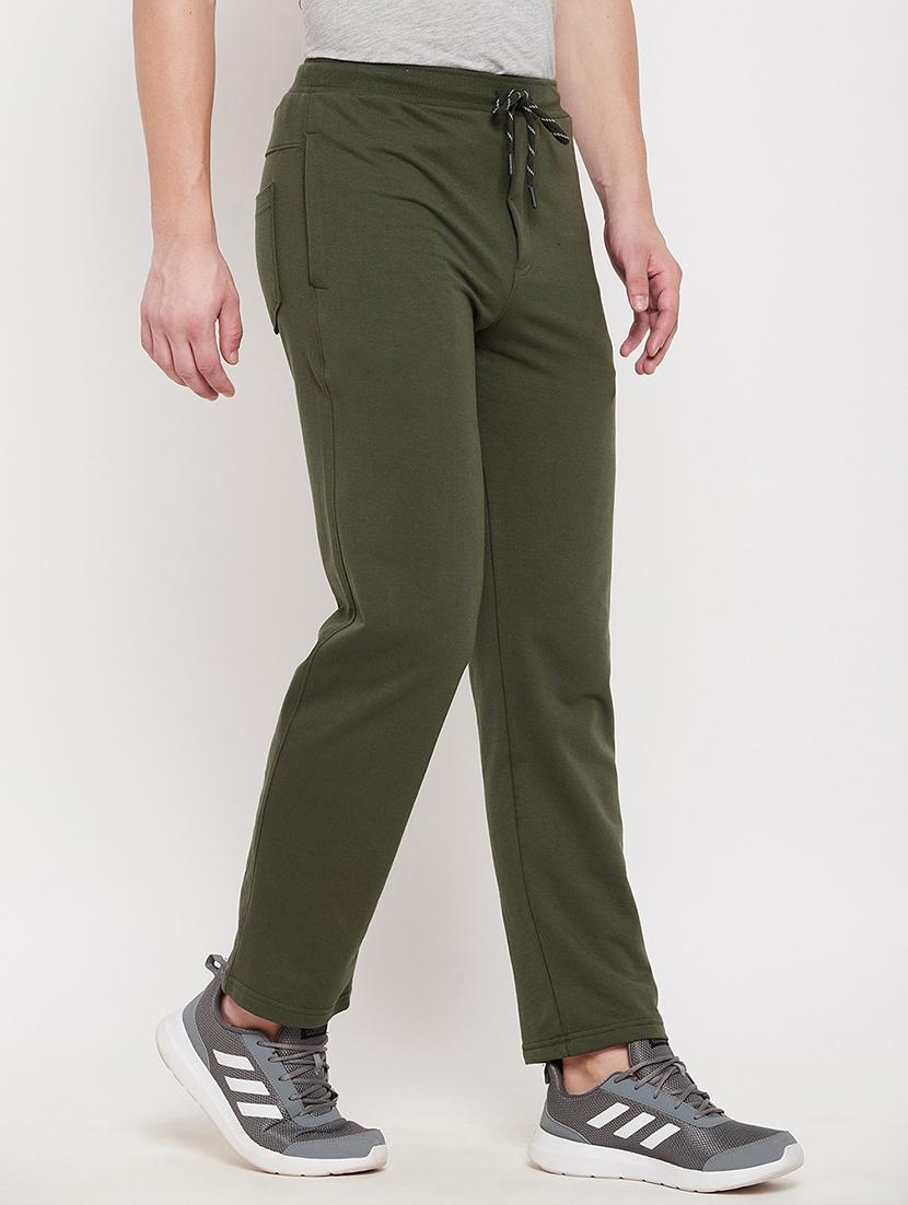 olive-green solid track pant - 18422201 - Standard Image - 1