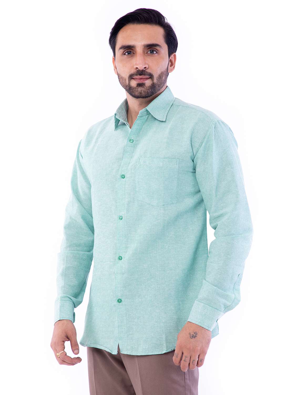mens solid casual shirt - 18423041 -  Standard Image - 6