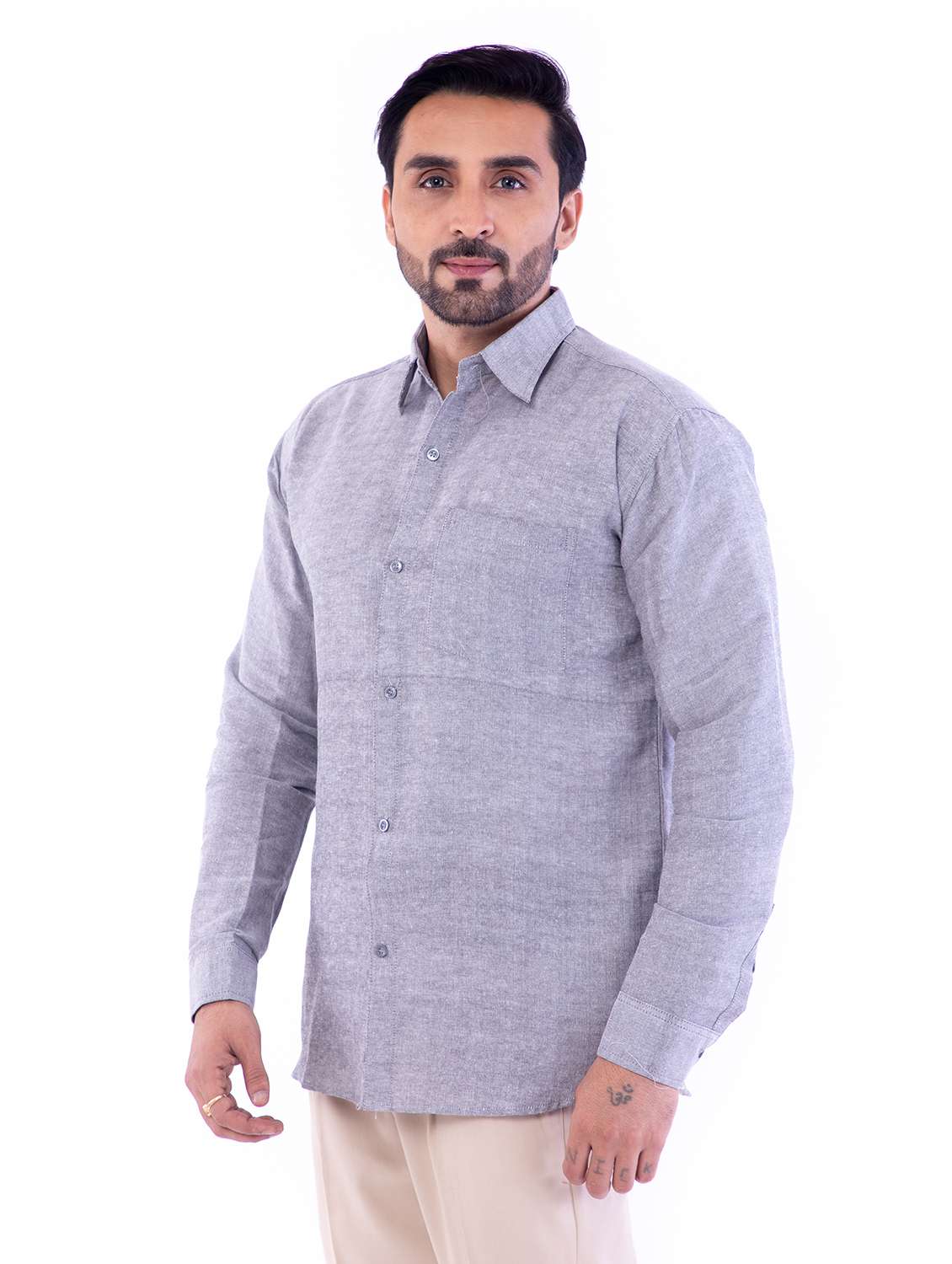 Mens Solid Casual Shirt - 18423051 -  Standard Image - 1