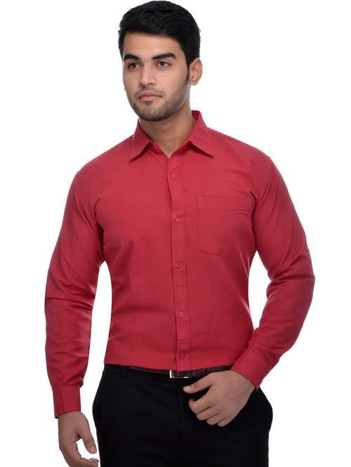 strapless open back dress Red Linen Shirt for Men