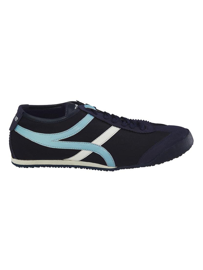 navy synthetic lace up sneakers - 18423419 -  Standard Image - 1