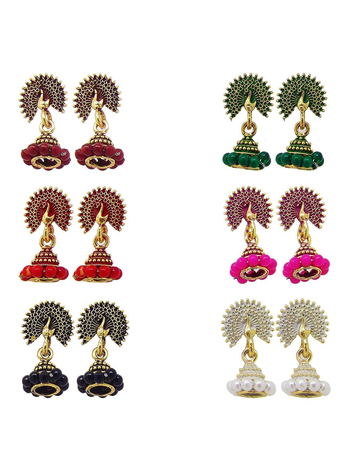 multi colored gold plated combo's. earring