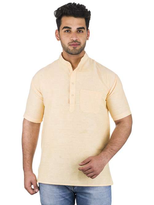 Beige Solid Kurta
