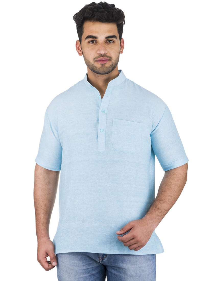 light blue solid kurta