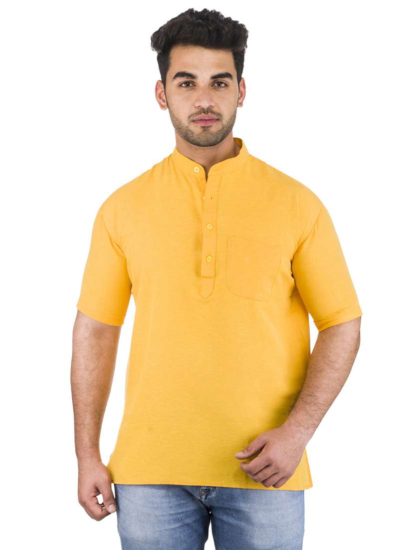 yellow solid kurta