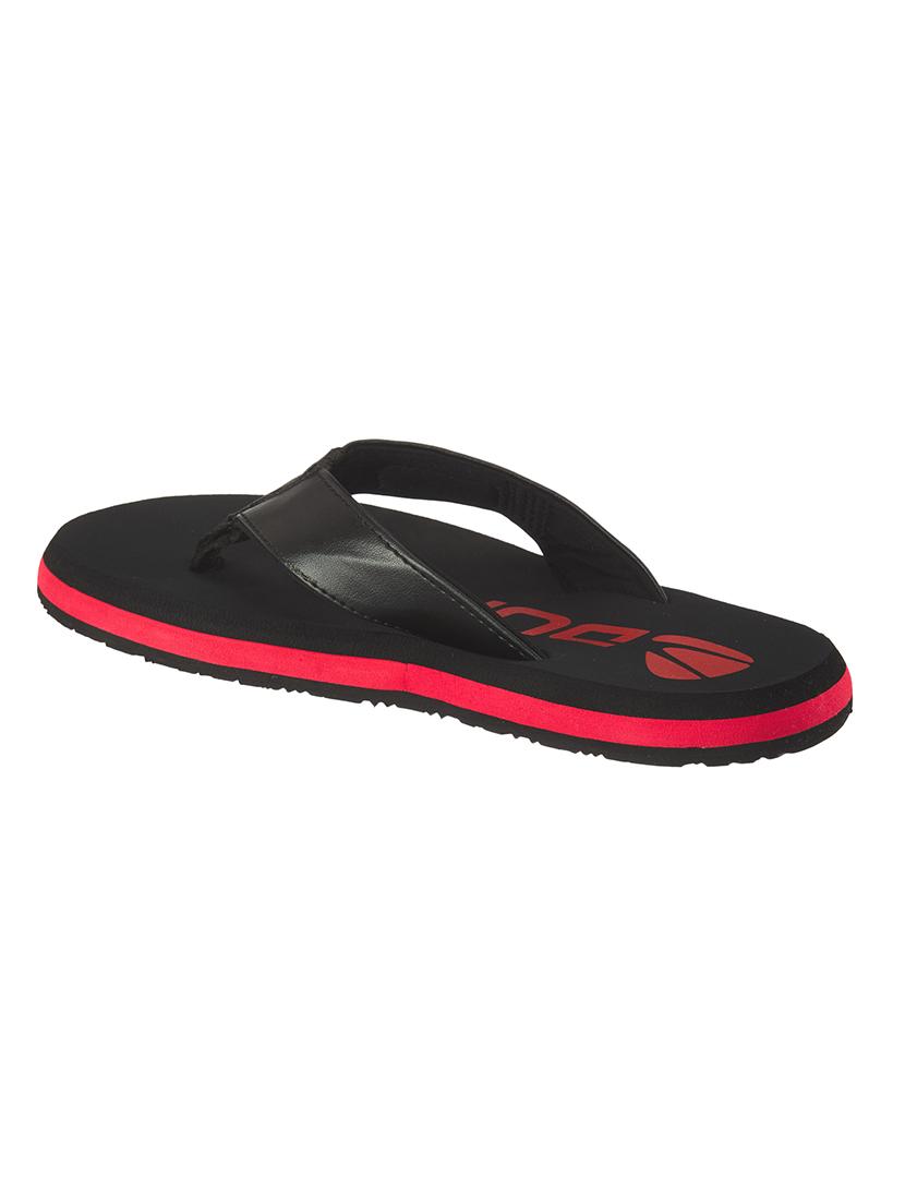 black pu slip on flip flops - 18423726 -  Standard Image - 1
