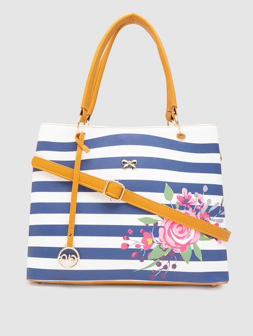 blue striped regular handbag - 18424341 - Standard Image - 0