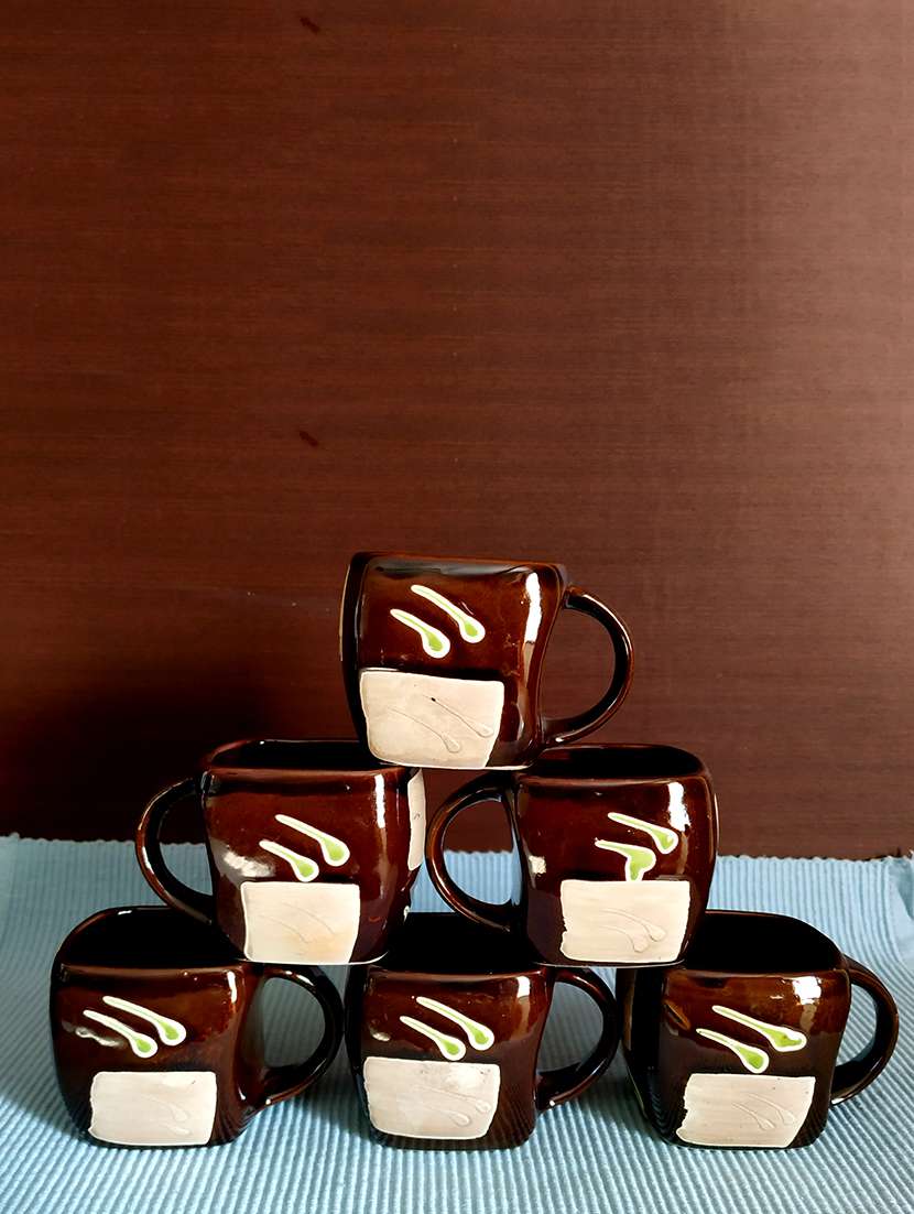 chocolate square series set of 6 cups cups, mugs & saucers | cup set | tea cups | set of 6 cups - 18424446 - Zoom Image - 0