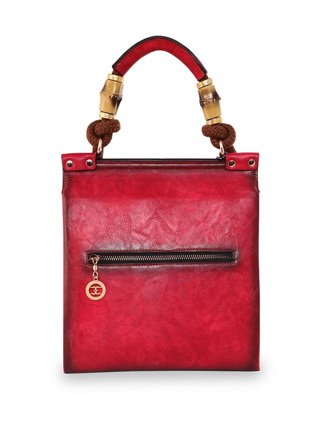red textured regular handbag - 18424745 - Standard Image - 1