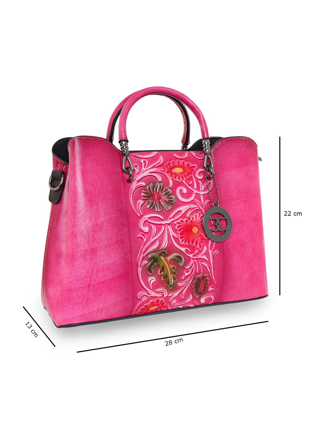 pink floral regular handbag - 18424749 - Standard Image - 4