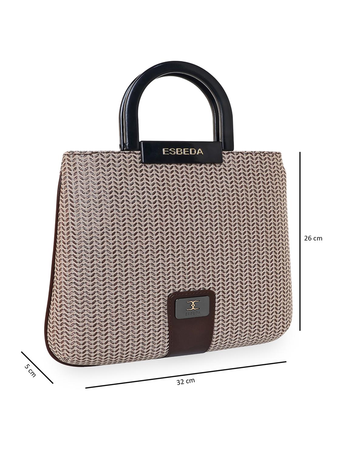 gold textured regular handbag - 18424762 - Standard Image - 4