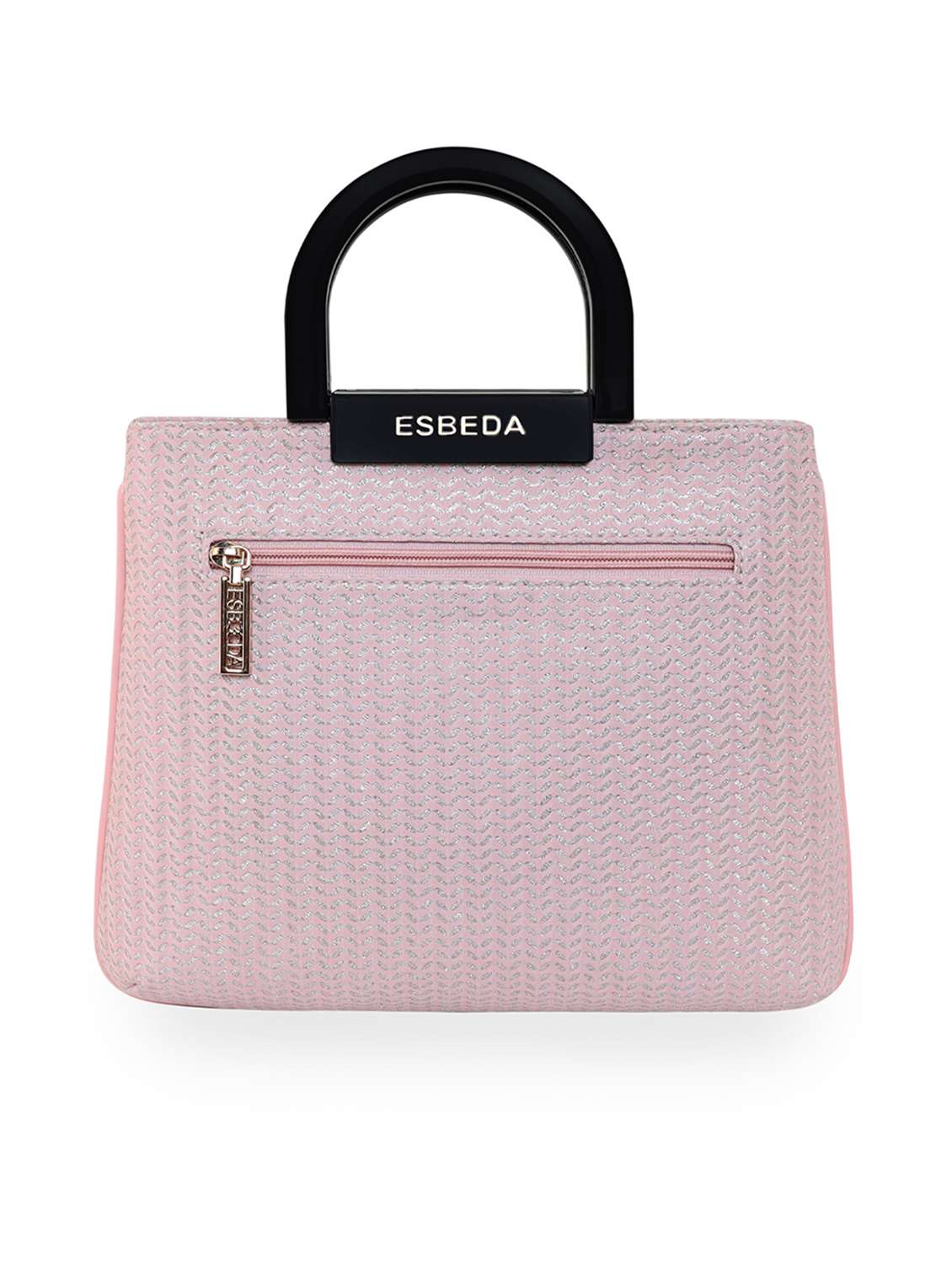 pink textured regular handbag - 18424763 -  Standard Image - 1