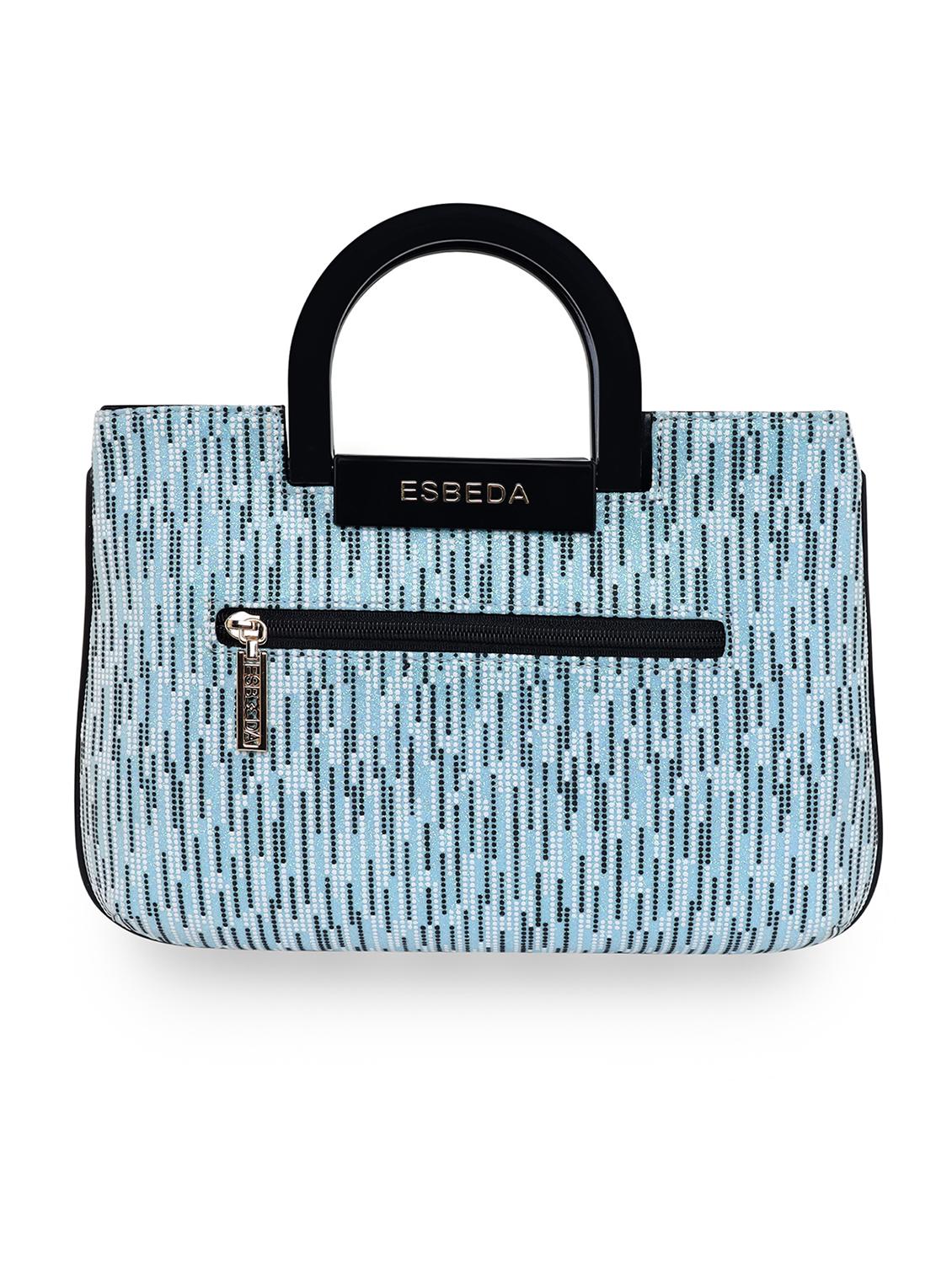 blue printed regular handbag - 18424781 - Standard Image - 1