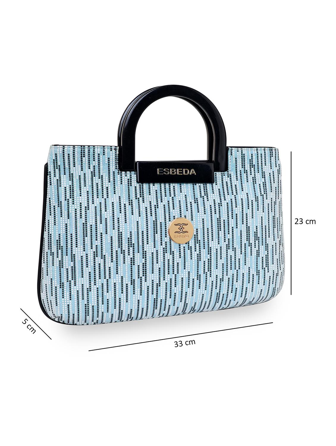 blue printed regular handbag - 18424781 - Standard Image - 4