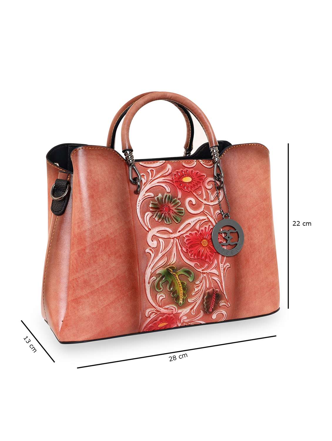 tan floral regular handbag - 18424805 -  Standard Image - 4