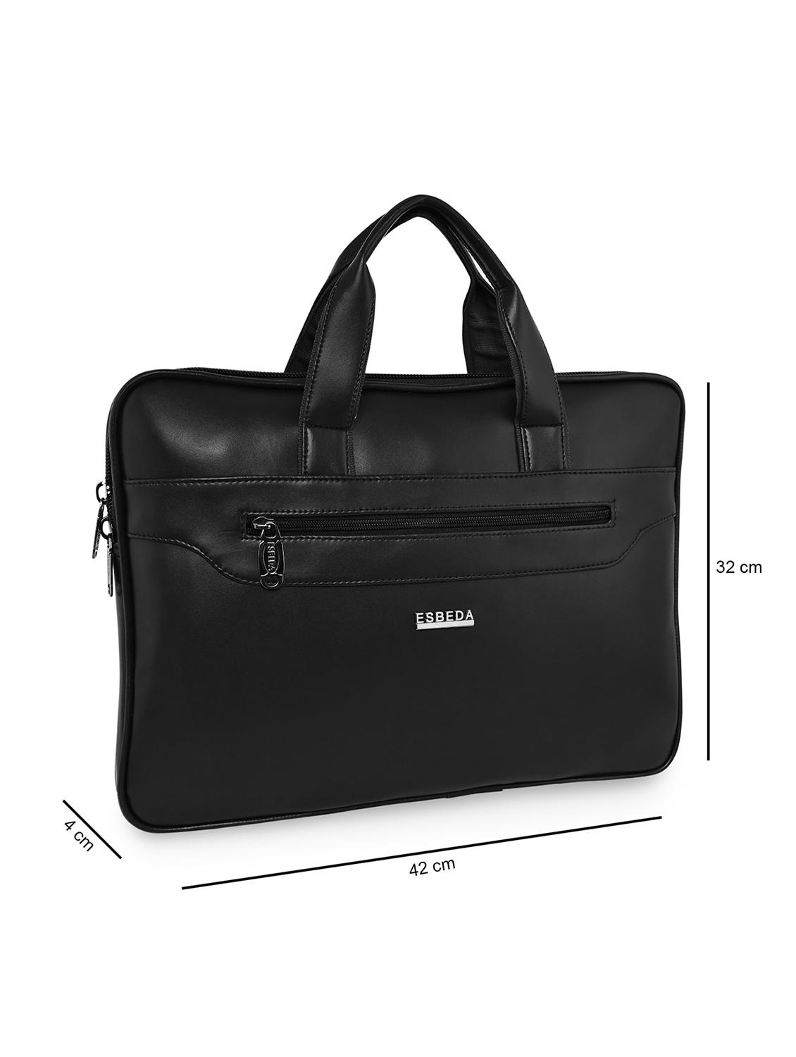 black textured regular laptop bag - 18424813 - Standard Image - 4
