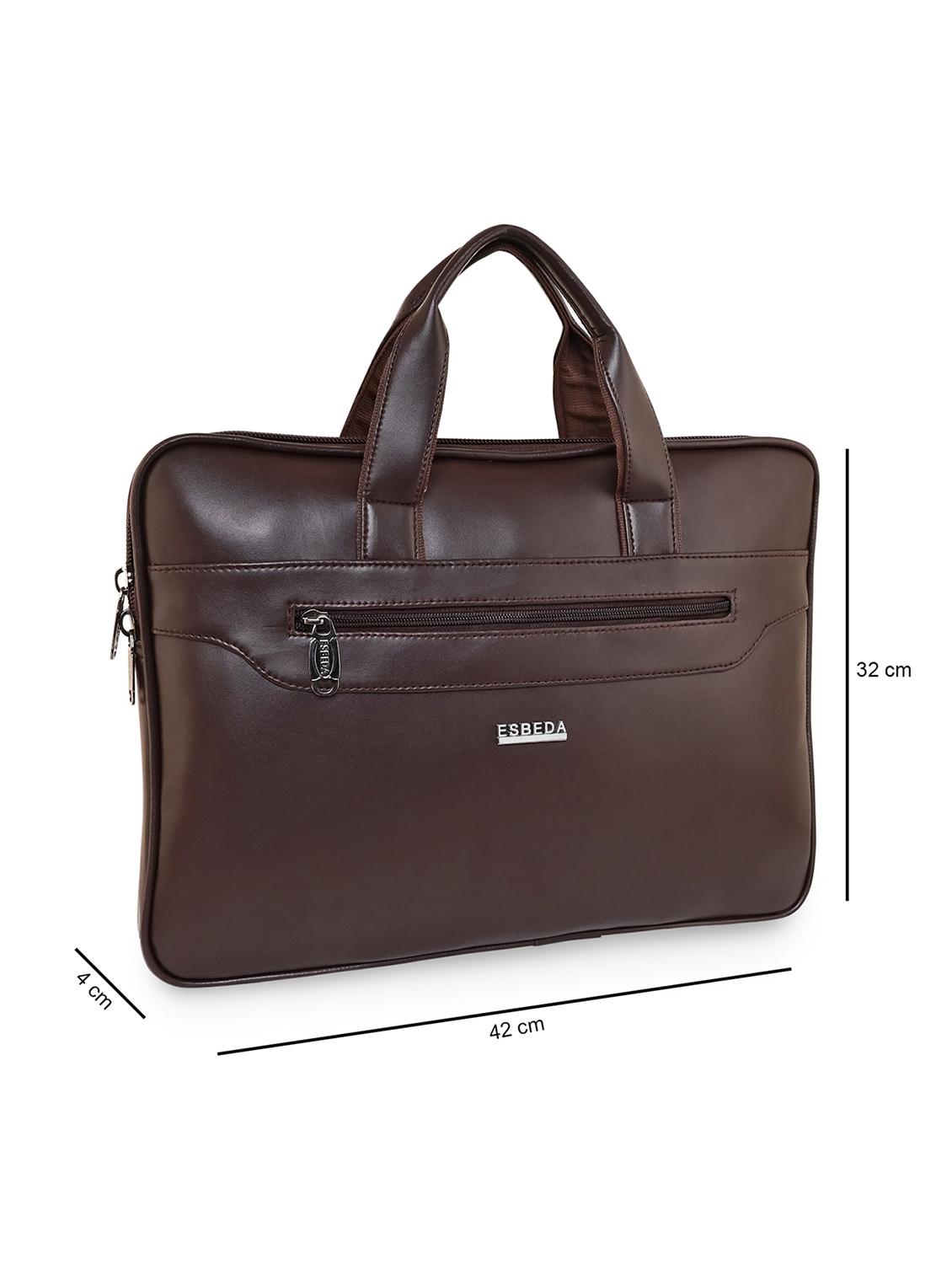 brown solid regular laptop bag - 18424814 - Standard Image - 4