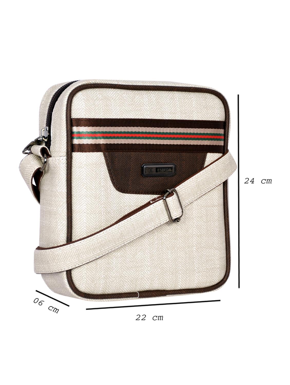 white textured regular sling bag - 18424816 - Standard Image - 4