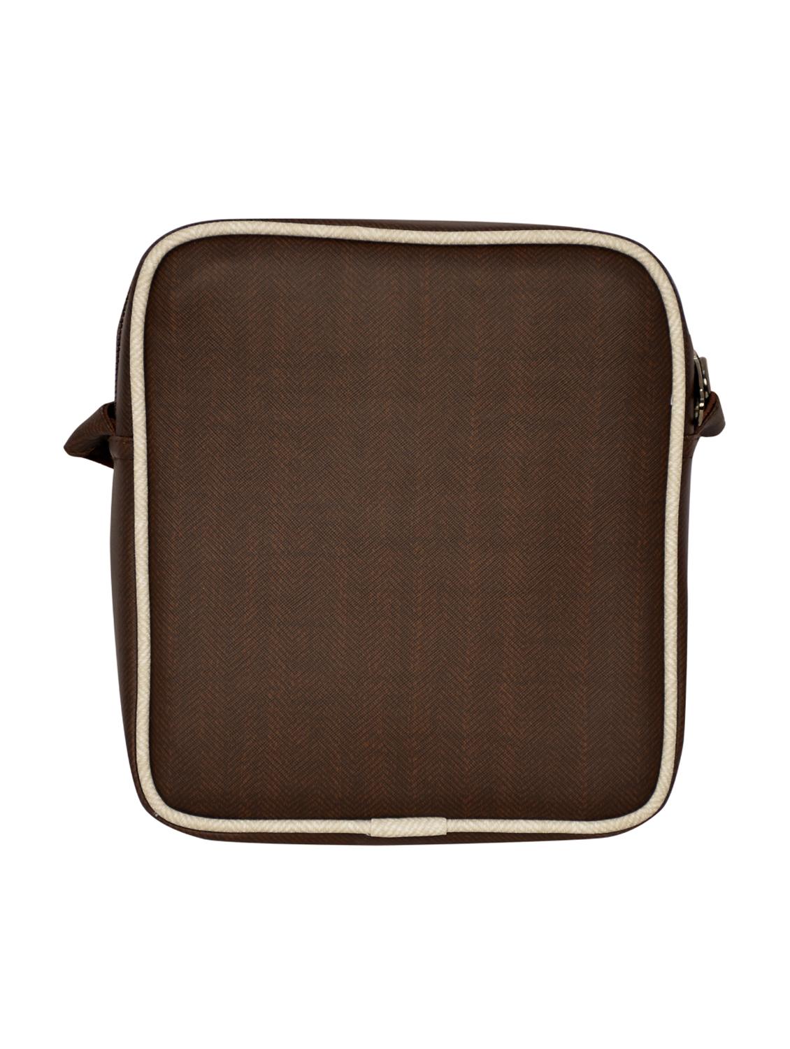 brown textured regular sling bag - 18424819 - Standard Image - 1