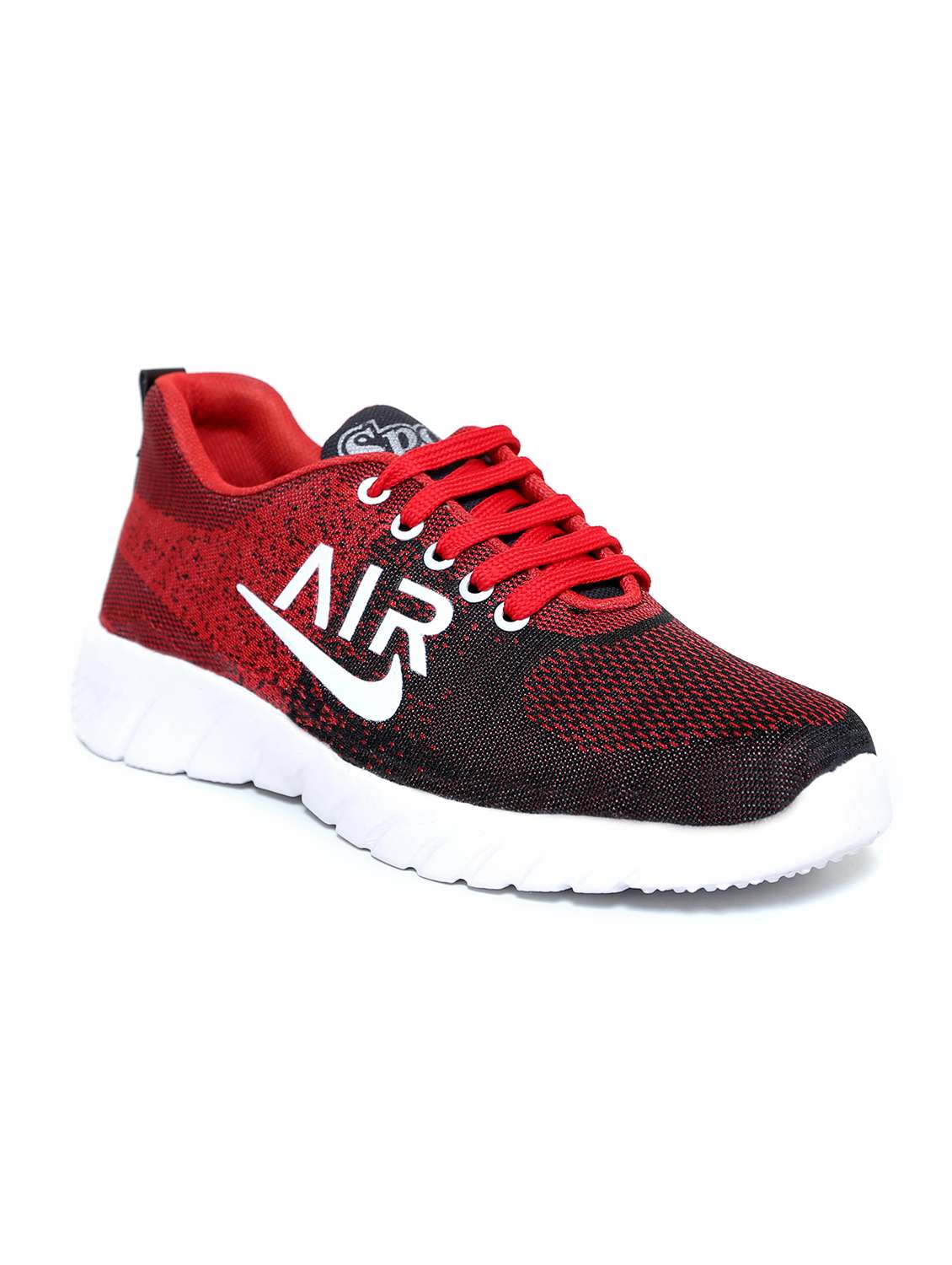 red lace up sport shoe