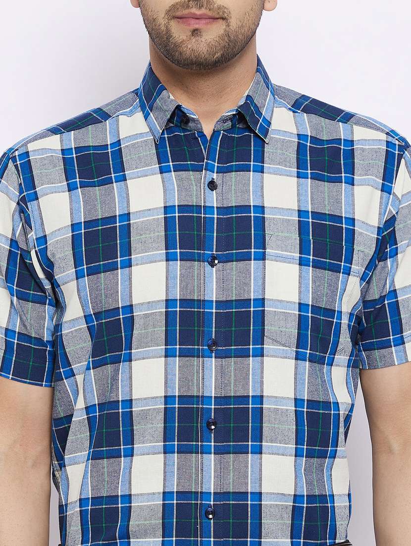 mens checks formal shirt - 18425370 - Standard Image - 4