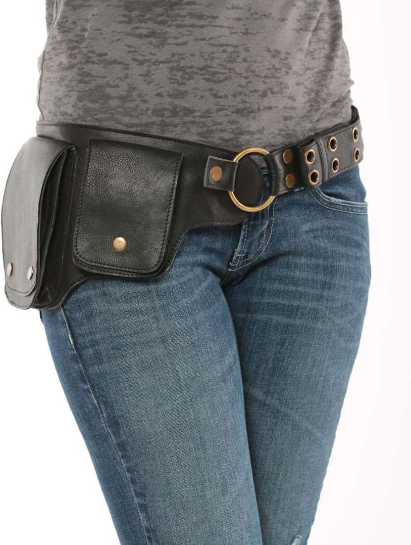 black solid utility bag