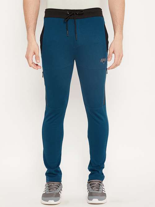 blue solid track pant - 18425902 -  Standard Image - 0