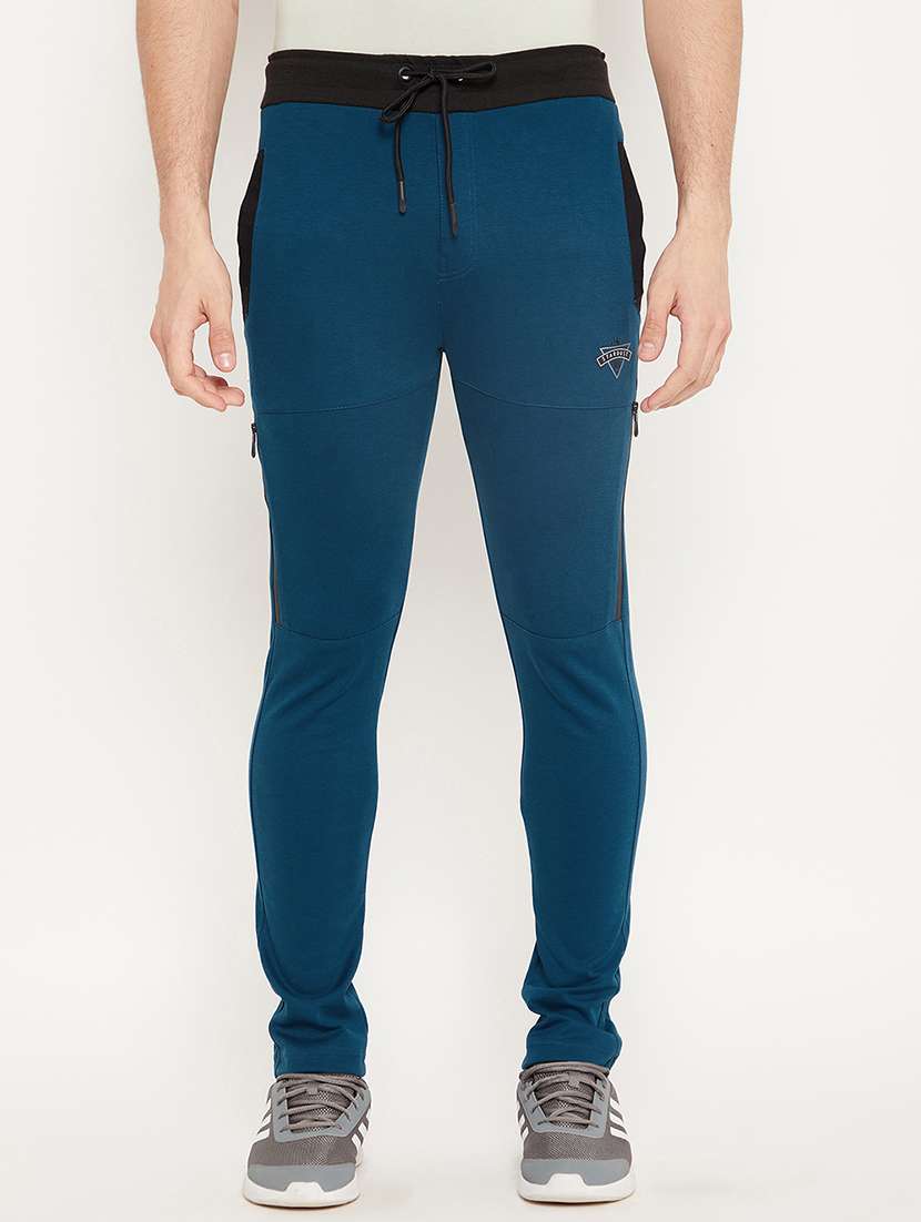 blue solid track pant