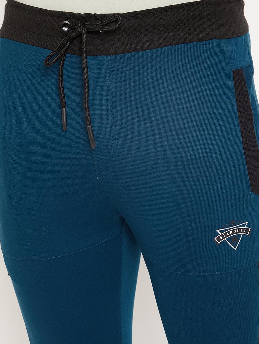 blue solid track pant - 18425902 - Standard Image - 4