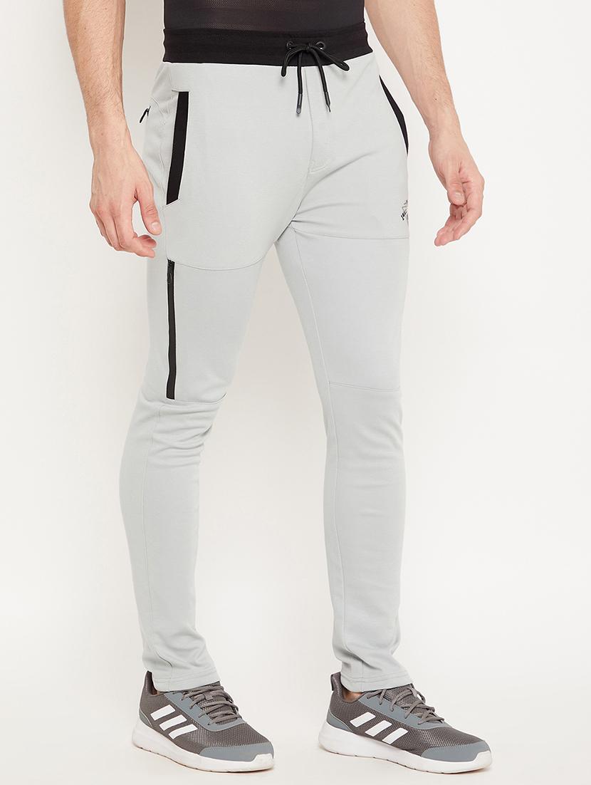 grey solid full length track pant - 18425903 -  Standard Image - 1