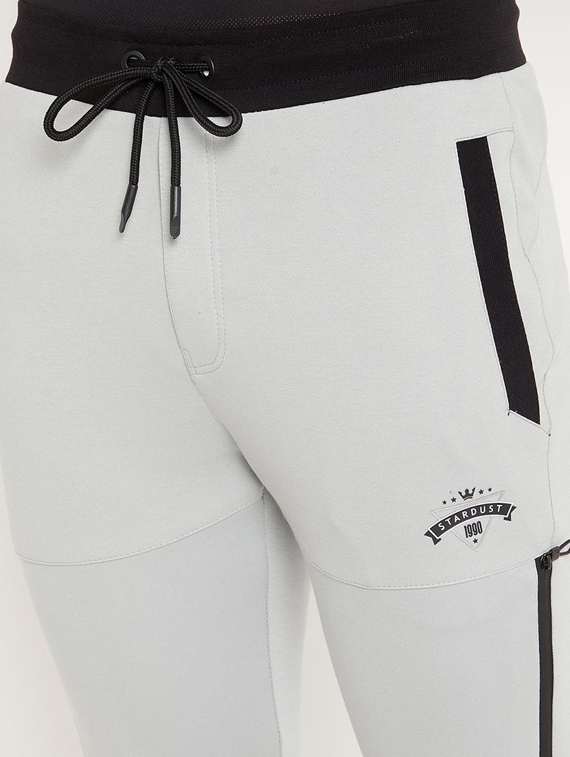 grey solid full length track pant - 18425903 - Standard Image - 4
