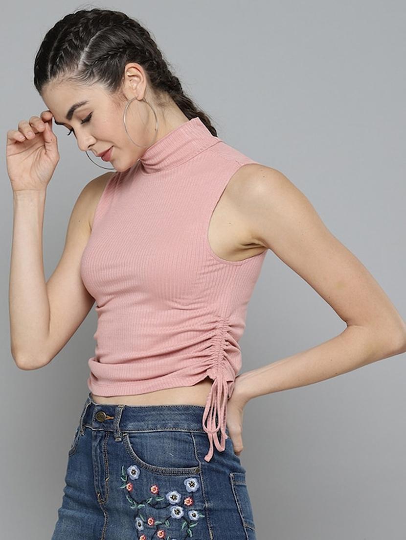 women's crop high neck top - 18426373 - Standard Image - 1