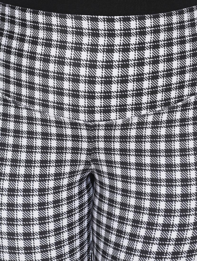 high rise checkered flat front trouser - 18426858 - Standard Image - 4